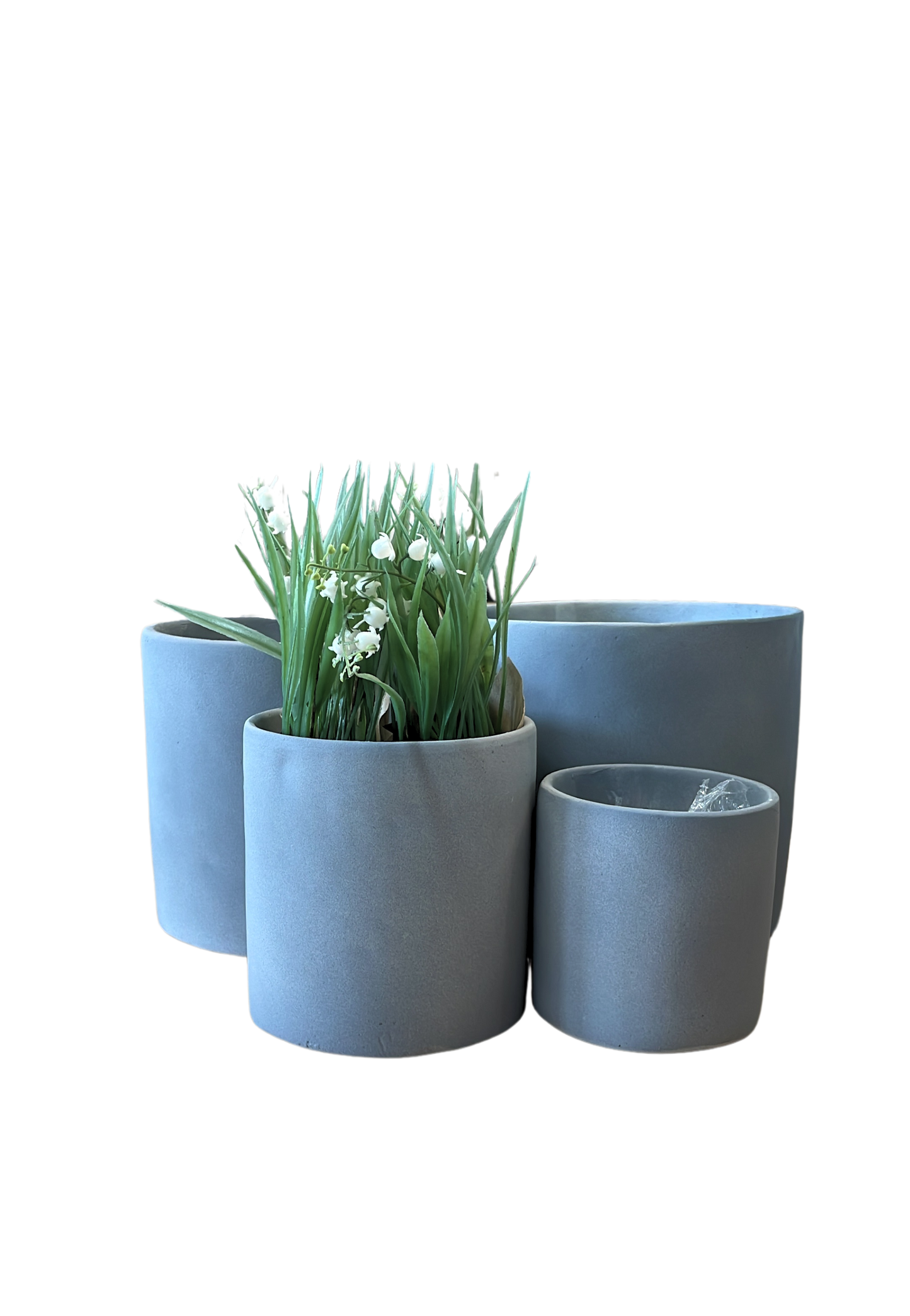 PLANTER GREY SMOOTH (SET OF 4)