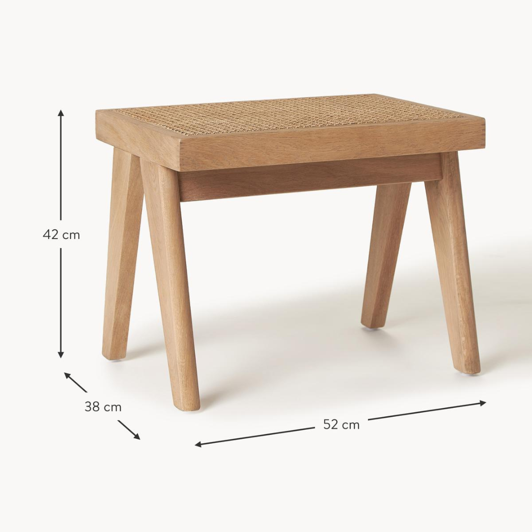 JENNA STOOL NATURAL ASH 52X38X42CM