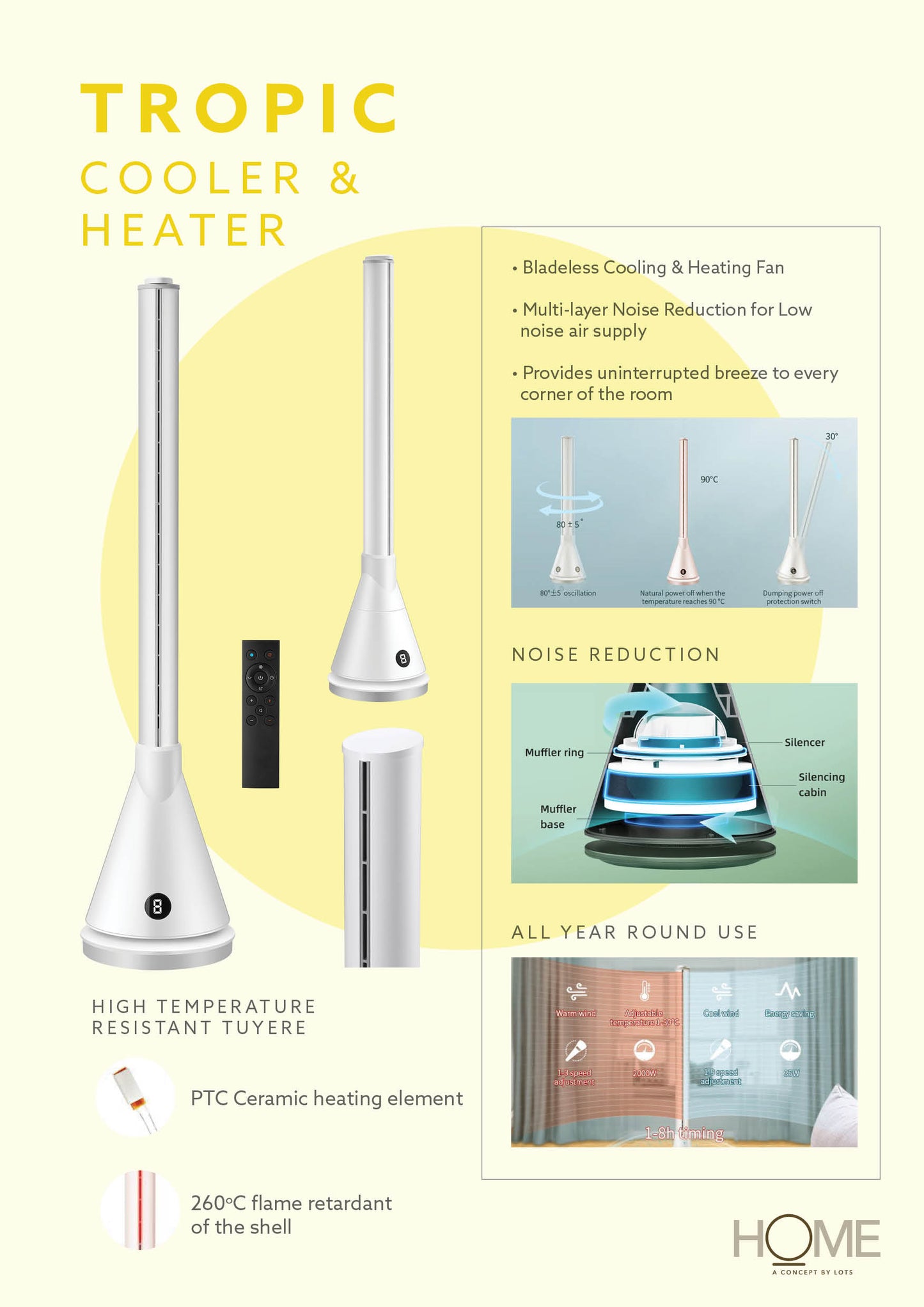 TROPIC - COOLER FAN & HEATER WHITE